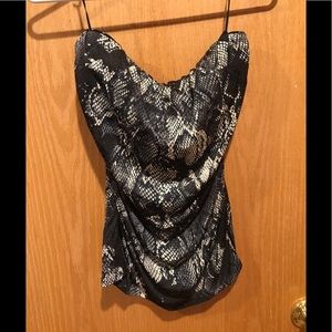 Express Black and Tan sequence halter top